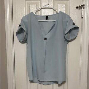 SHEIN Blue Blouse Top with Chic Design